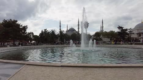 istanbul blue mosque sultan ahmad maydan fountain. turkey