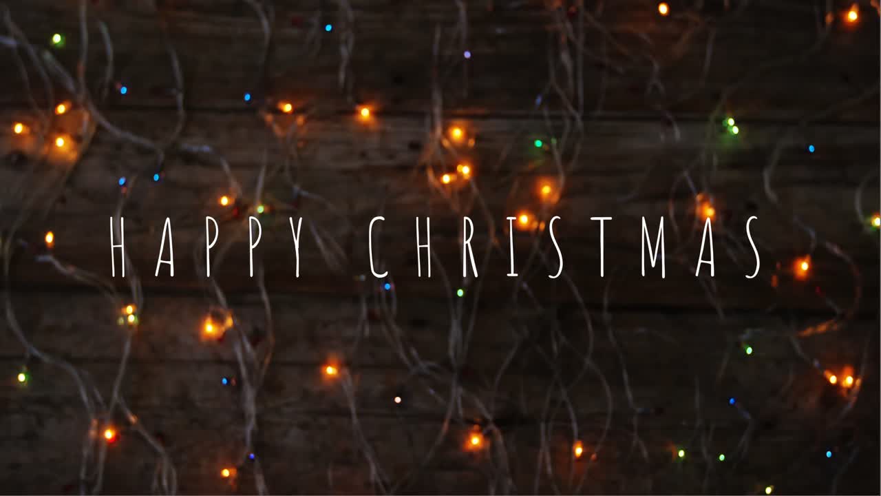 feliz navidad texto y luces de hadas 4k
