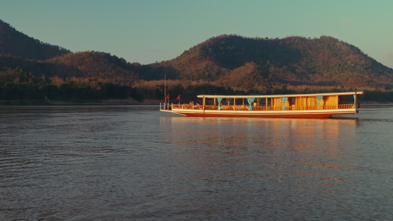 River Cruise on the Mekong River at Sunset