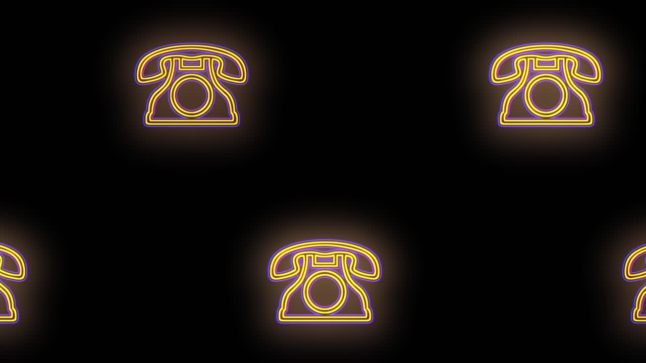 네온 옐로우 레트로 전화 패턴