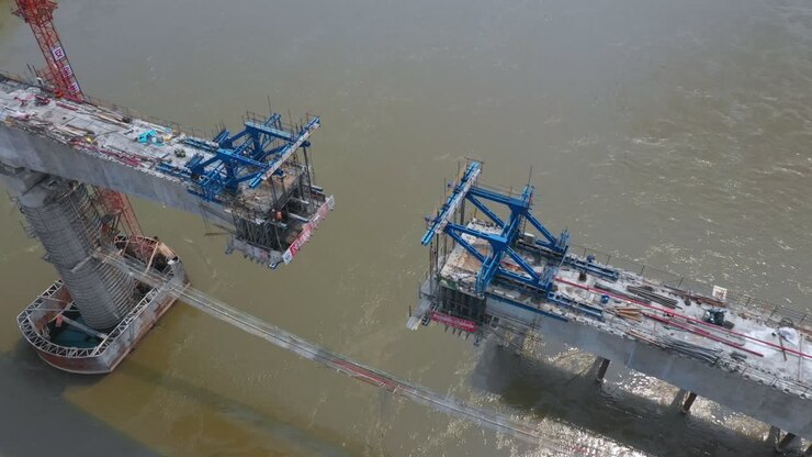 Bridge Construction Over River