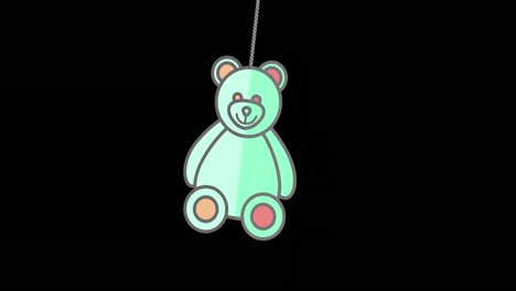 digital animation of teddy bear hanging 4k