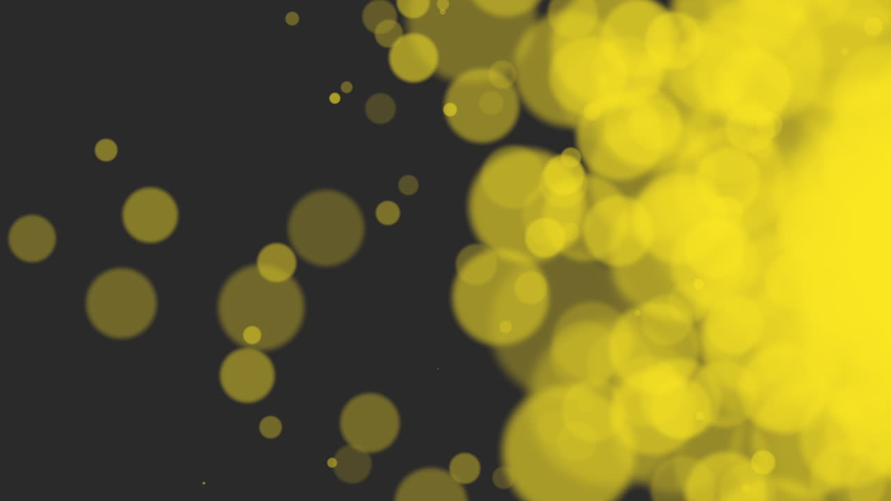 어두운 배경에 활기찬 노란색 원과 복잡한 점 패턴