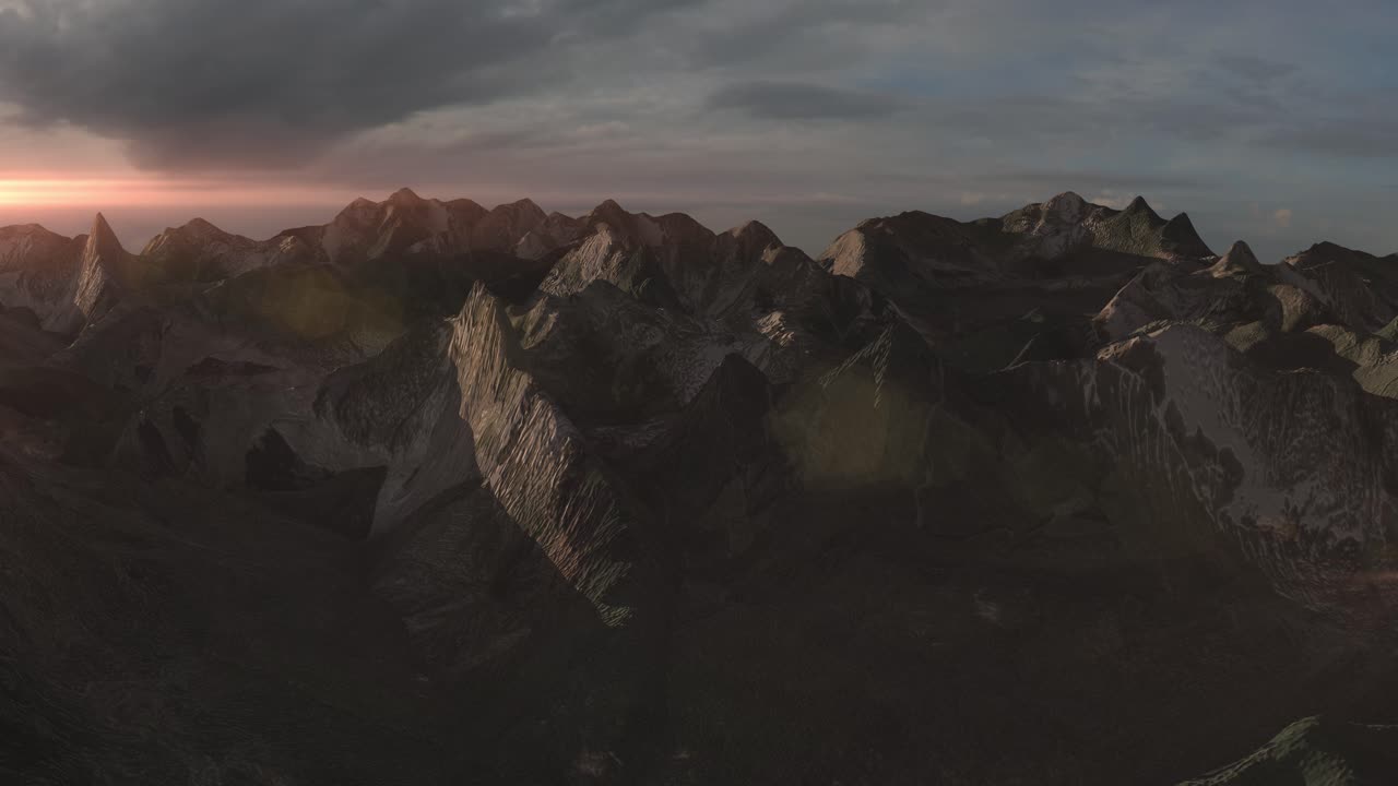 paisaje de puesta de sol de la cordillera