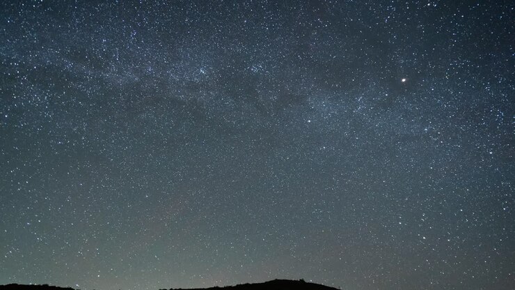 Starry Night Sky with Meteor