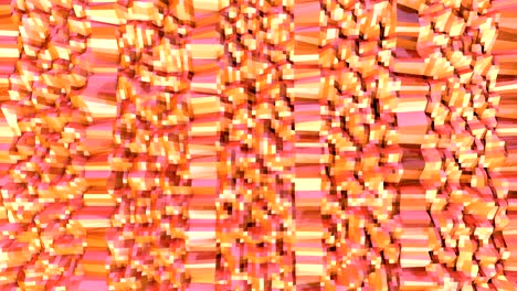 abstract simple pink orange low poly 3d surface as fractal environment. soft geometric low poly motion background of shifting pure pink orange red polygons. 4k fullhd seamless loop background