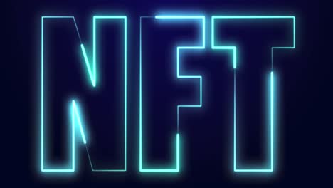 Animation-Von-Neon-NFT-Text-Auf-Blauem-Hintergrund