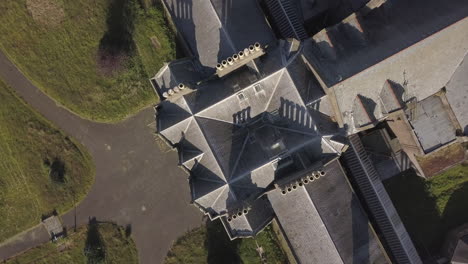 aerial view of sunnyside abandoned hospital, montrose, angus, scotland