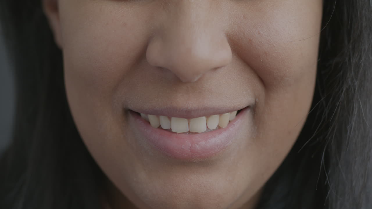 Smiling Woman's Face Close Up