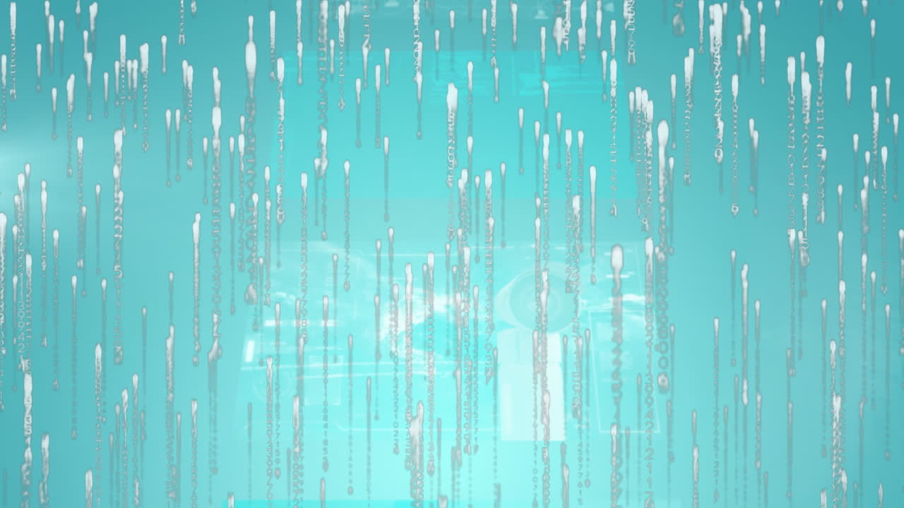 파란색 배경에 있는 데이터 처리의 애니메이션