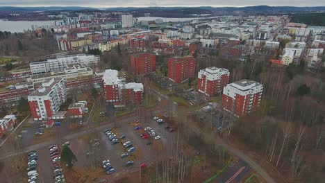 Aerial-view-of-the-downtown-of-a-Northern-European-city