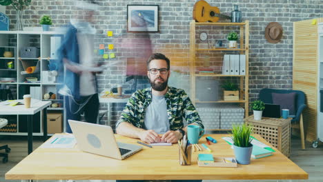 modern office workspace with colleagues