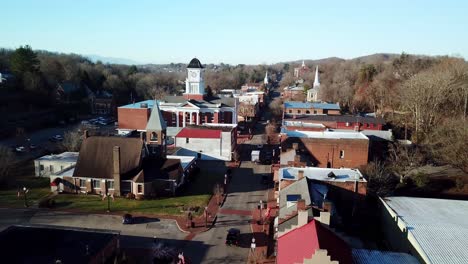 Aerial-Push-into-Historic-Jonesborough-Tennessee,-Jonesborough-TN,-Jonesborough-Tenn