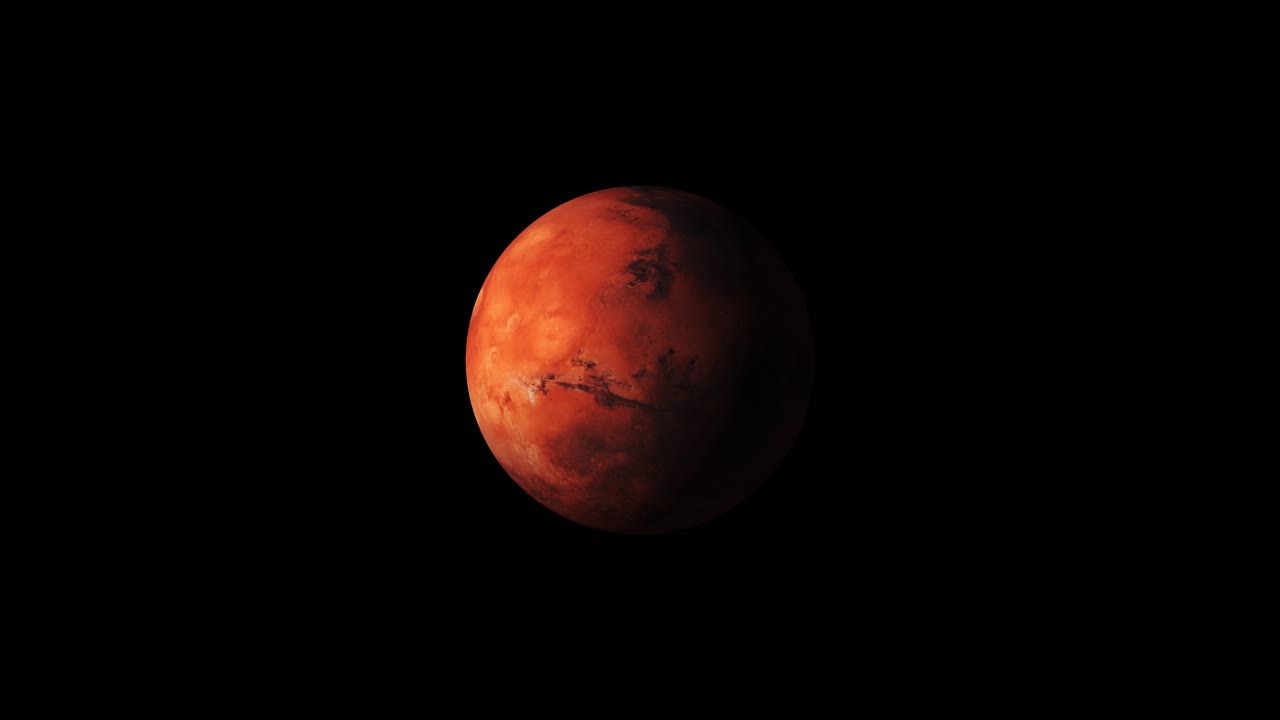 Pianeta Marte nello spazio, schermo nero