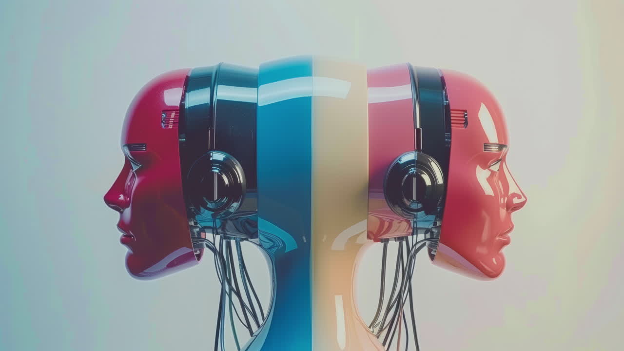 female tech headphones and space age vr headsets made with AI