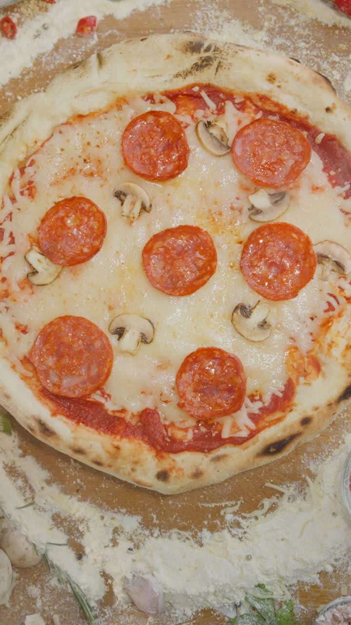 Pizza al peperoncino e ai funghi