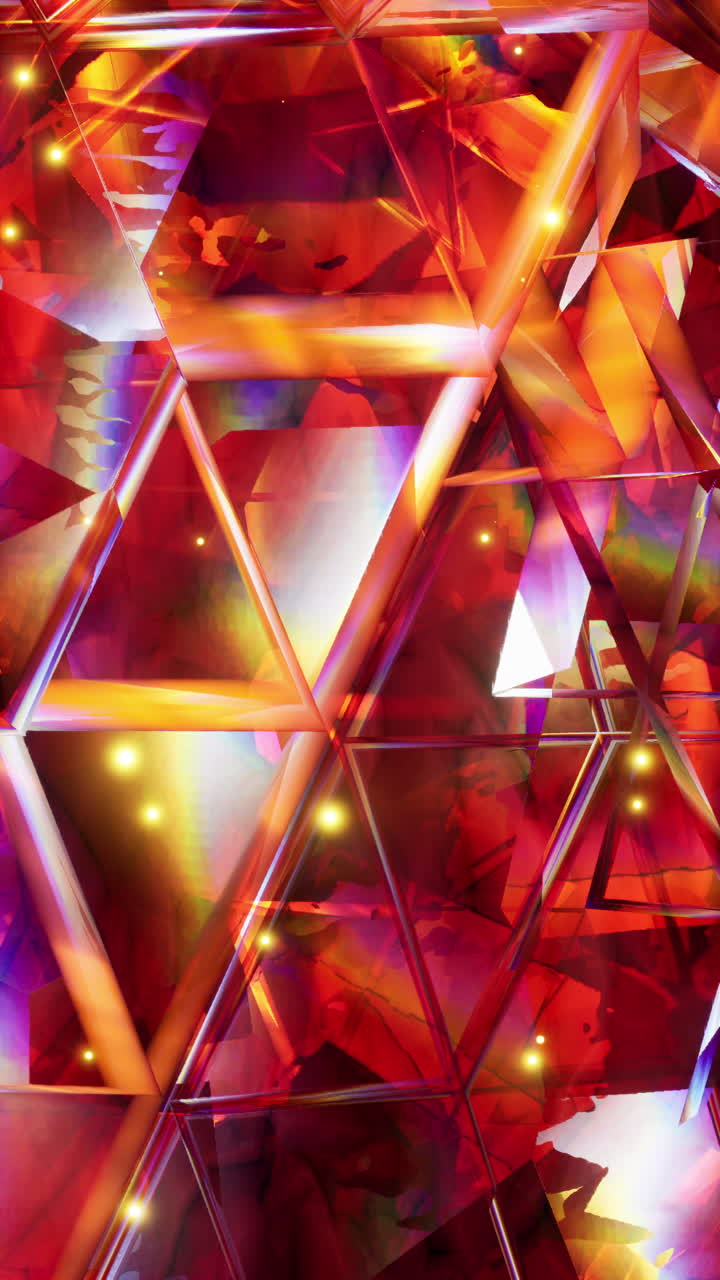 Abstract Red Geometric Crystal Background