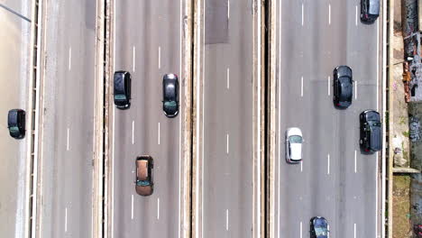 aerial view to the traffic in radial leste, avenue, sao paulo, brazil