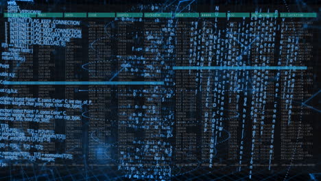 in school, animation of digital code forming complex network patterns on screen