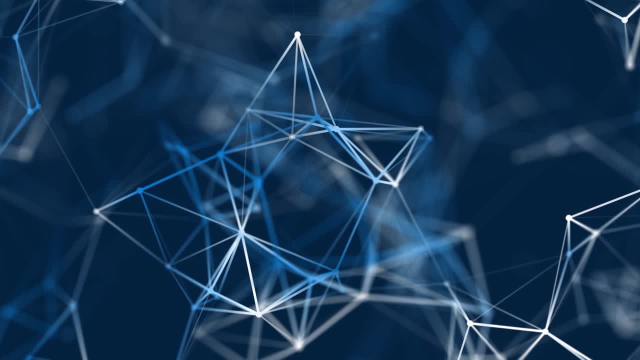 conexión digital abstracta puntos y líneas en movimiento. fondo tecnológico. estructura de conexión de red. efecto plexo. bucle sin costuras 3d. 4k