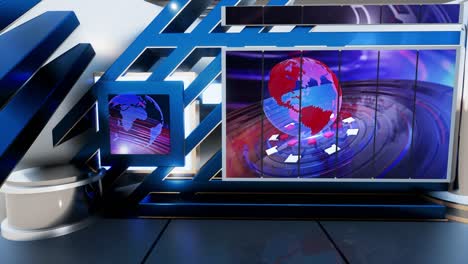 news tv studio set - virtual green screen background loop