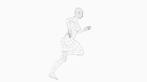 Wireframe running woman, seamless
