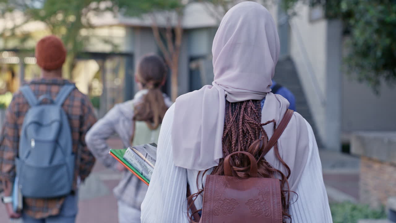Group of diverse students on a university campus