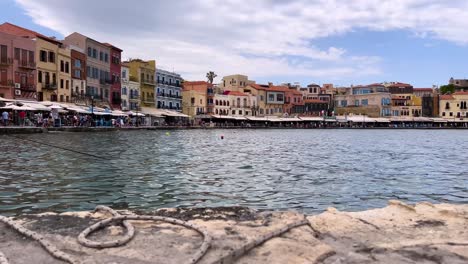 Hafen-Von-Chania-Altstadt-Auf-Kreta-Mit-Venezianischen-Architekturgebäuden