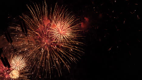 espectáculo de fuegos artificiales coloridos por la noche