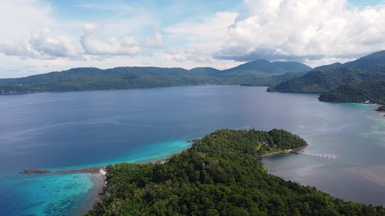 Aerial View of Tropical Island Paradise