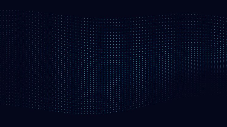 Abstract Blue Dotted Wave Motion on Dark Background