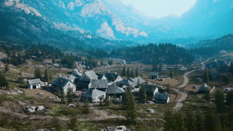 old houses high in the mountains