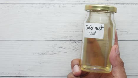 coconut oil in a glass jar