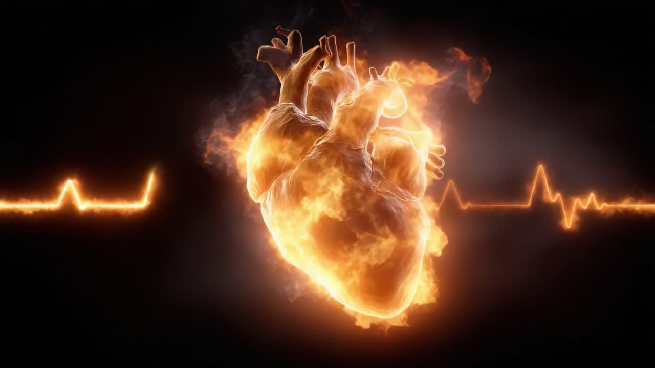 Um Coração Vibrante e Ardente: Explorando a Conexão Apaixonada Entre Emoção e Vitalidade em Representações Visuais Deslumbrantes do Coração Humano