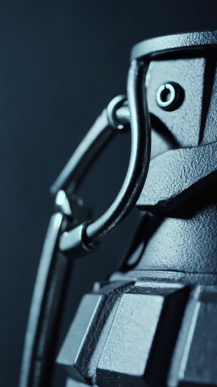 Close-up view of a hand grenade