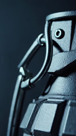 close-up view of a hand grenade