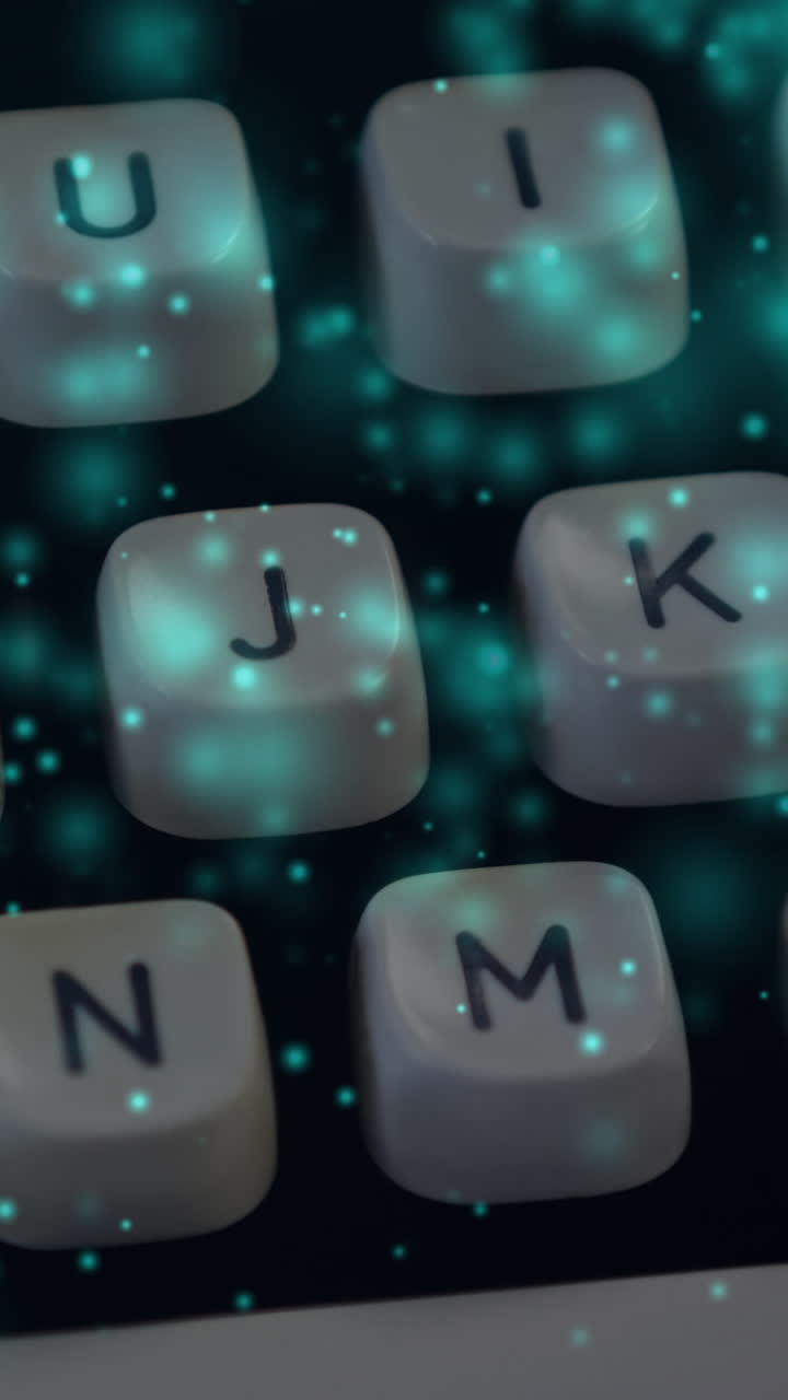 animación de puntos blancos sobre el teclado