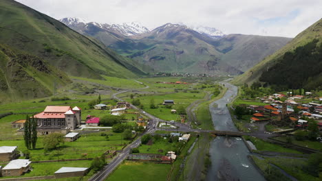 Drone-shot-of-Juta-Georgia-in-the-Caucasus-mountains