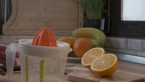 making fresh orange juice -slow motion