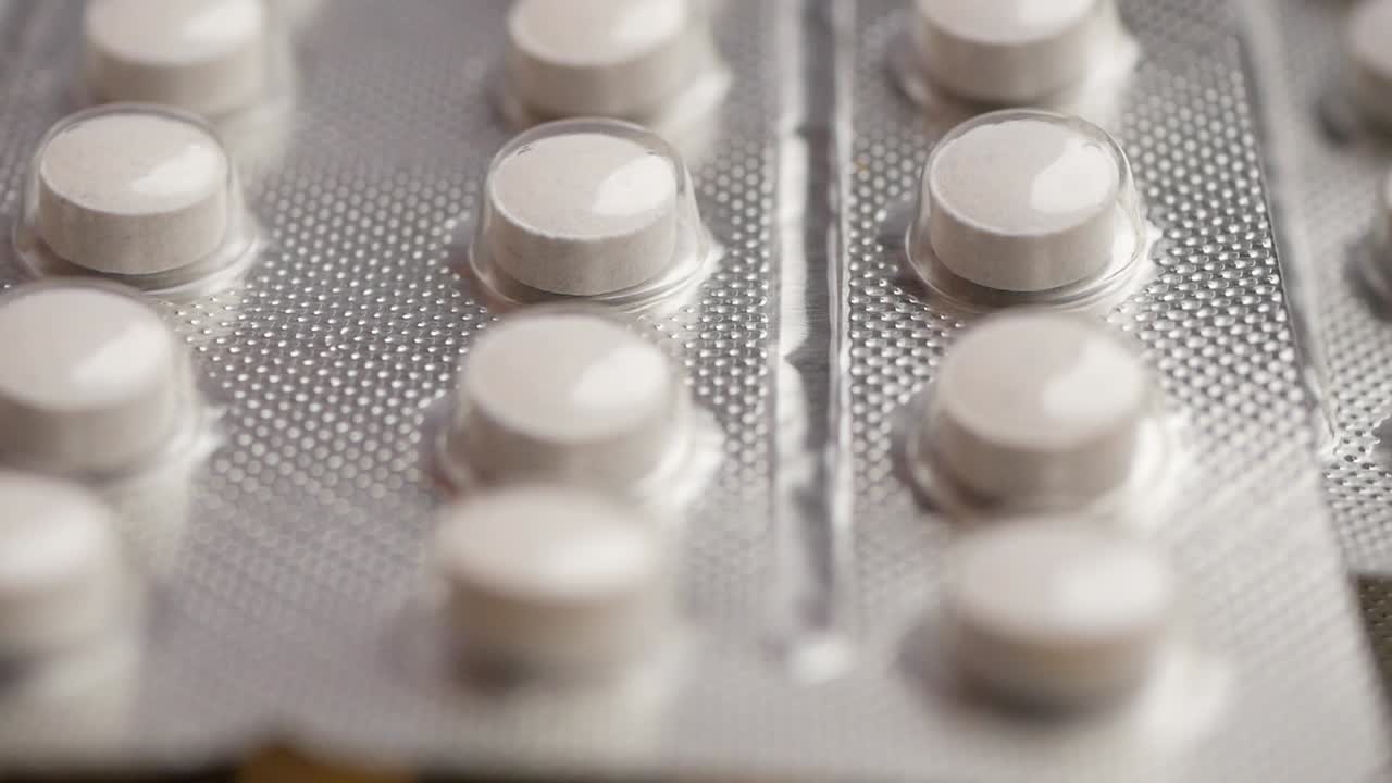 약물 블리스터 패키지의 클로즈업