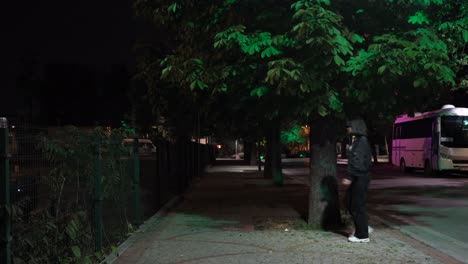 Woman-walking-sidewalk