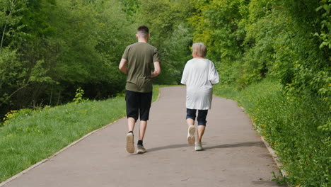 couple running in a park