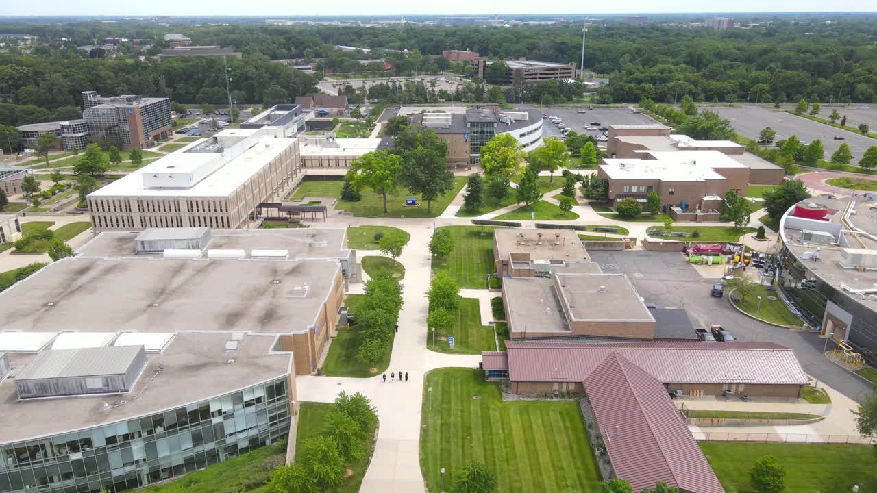 Henry Ford College, Dearborn Michigan, USA, aerial panoramic view