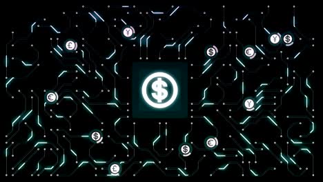 animación que representa los datos financieros modernos.