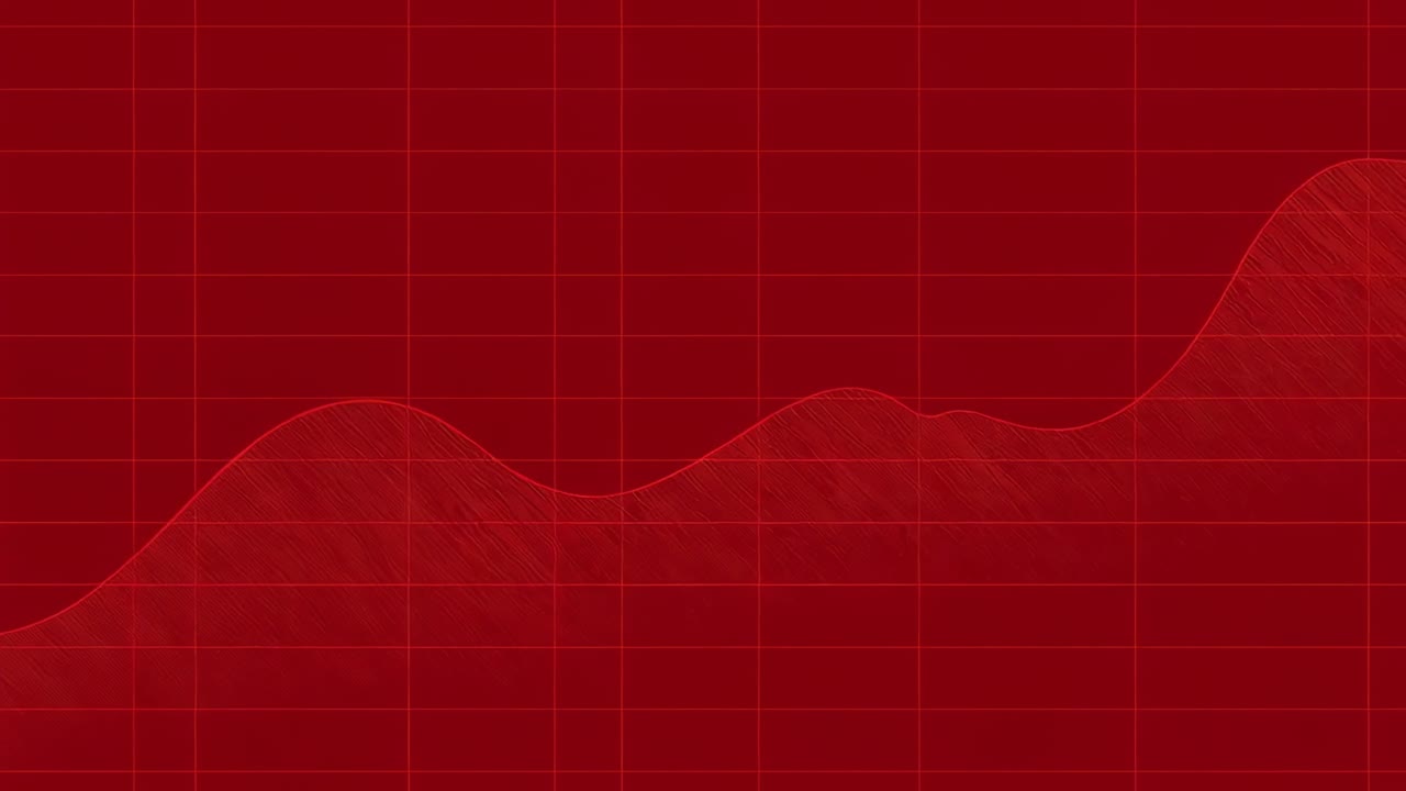 Displaying semi-transparent wave curve on red grid, illustrating static data visualization