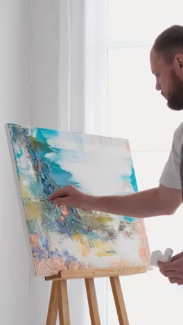 talented african american female artist creating masterpiece, painting picture on canvas