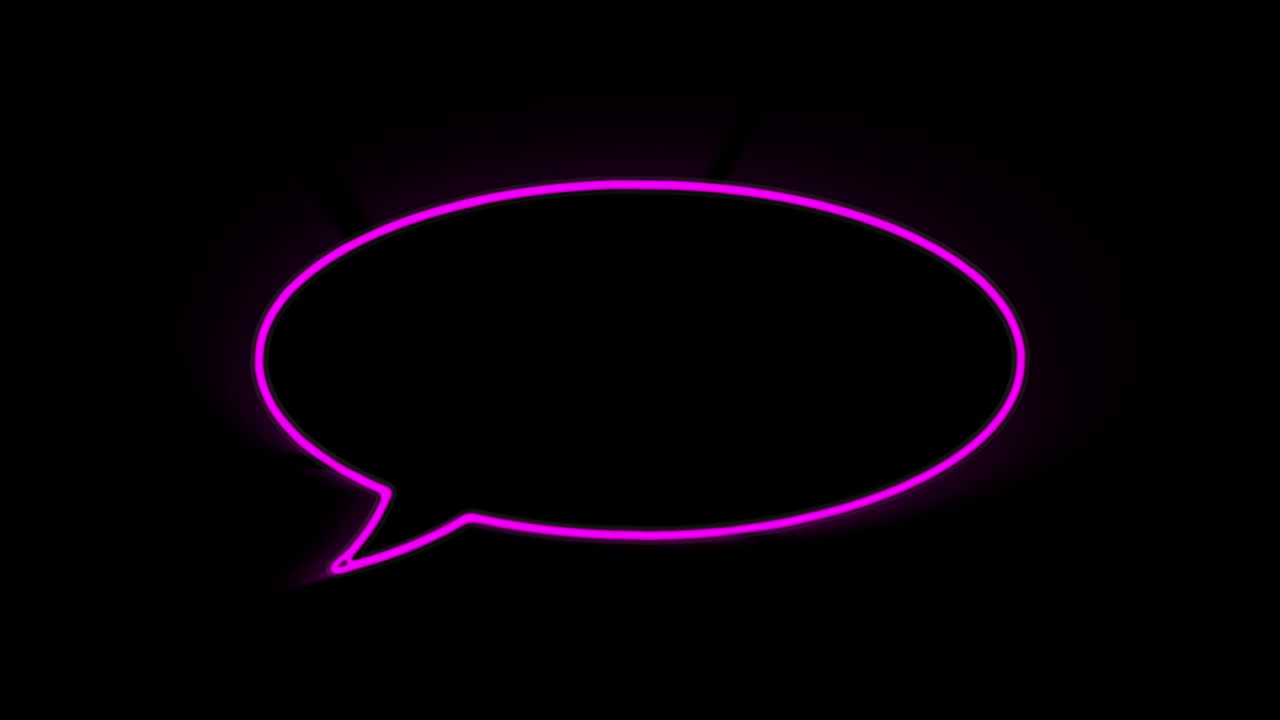 Animated white outlined speech bubble, chat balloon icon. Pictogram, comic book, anime. Useful for web site, banner, greeting cards, apps and social media posts. Chroma key, black screen background.