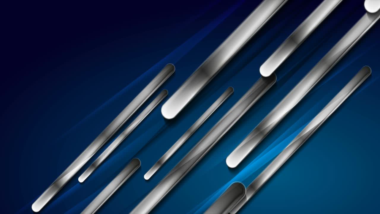 tecnología de fondo de movimiento abstracto azul con rayas metálicas