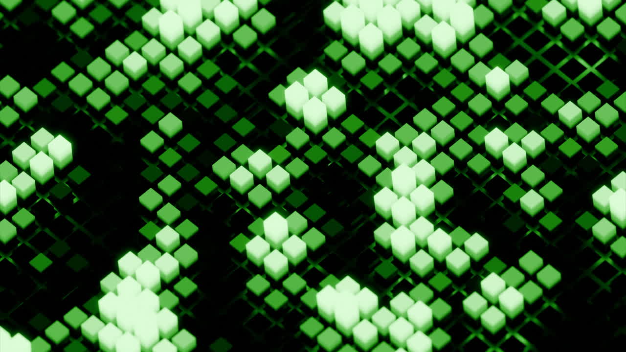 Abstract Green Cube Pattern
