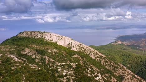 aerial view of mountainous peninsula around emecik peak, reşadiye peninsula, turkey